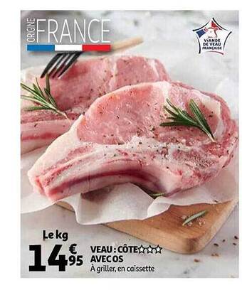 Auchan Veau : côte*** avec os offre