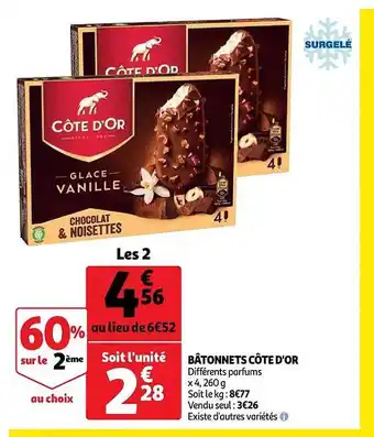 Auchan Bâtonnets côte d'or offre
