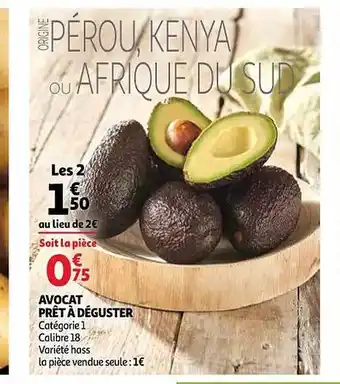 Auchan Avocat prêt à déguster offre
