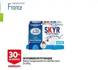 Auchan Skyr brebis petit basque offre