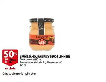 Auchan Sauce samouraï spicy devos lemmens offre