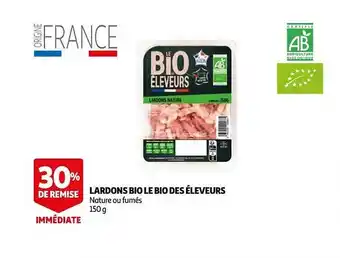 Auchan Lardons bio le bio des éleveurs offre
