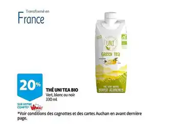 Auchan Thé uni tea bio offre