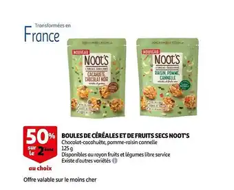 Auchan Boules de céréales et de fruits secs noot's offre