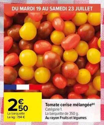 Carrefour Tomate cerise mélangée offre