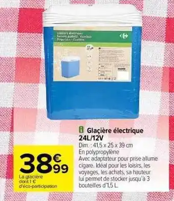 Carrefour Glacière électrique 24l-12v offre
