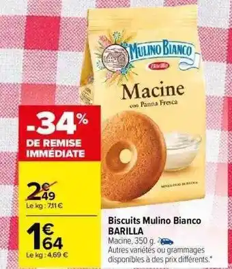 Carrefour Biscuits mulino bianco barilla offre