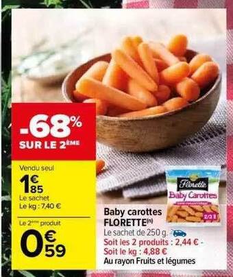 Carrefour Baby carottes florette offre