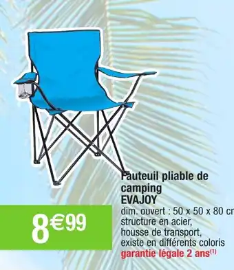 Pauteuil pliable de camping EVAJOY