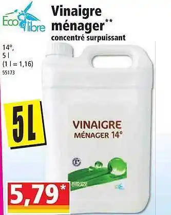 Norma Eco libre vinaigre ménager offre