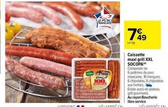 Carrefour Caissette maxi grill xxl socopa offre