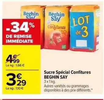 Sucre spécial confitures beghin say