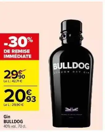 Carrefour Bulldog gin offre