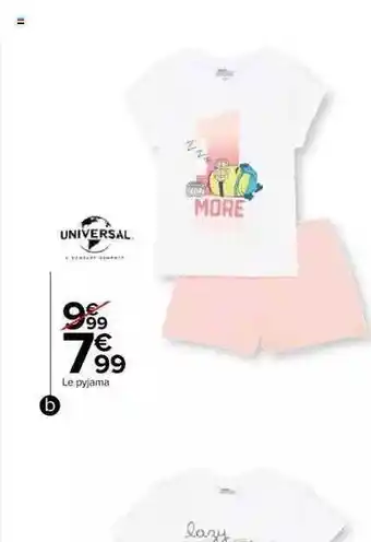 Carrefour Universal pyjama offre