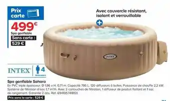 Castorama Intex spa gonflable sahara offre