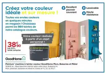 Castorama Goodhome peiture machine à teinter couleur goodhome murs, boiseries et métal offre