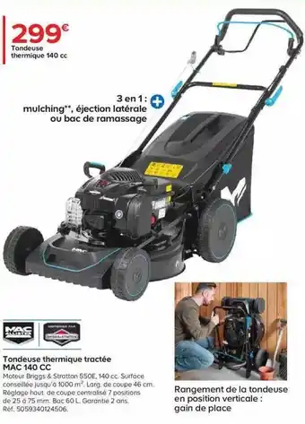 Castorama Tondeuse thermique tractée mac 140 cc macallister offre
