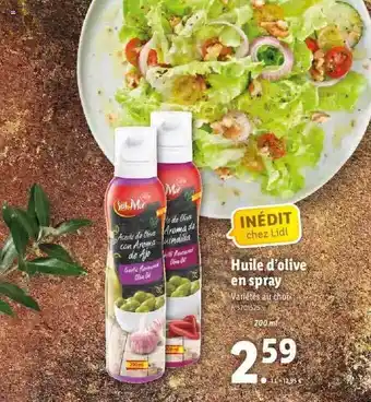 Lidl Huile d'olive en spray sol mar offre