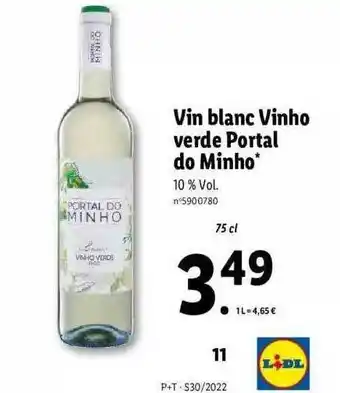 Lidl Vin blanc vinho verde portal do minho offre