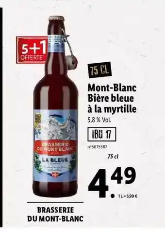 Lidl Mont-blanc bière bleue à la myrtille offre