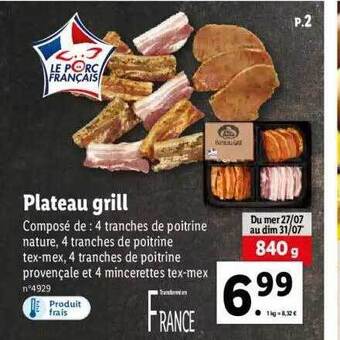 Lidl Plateau grill offre