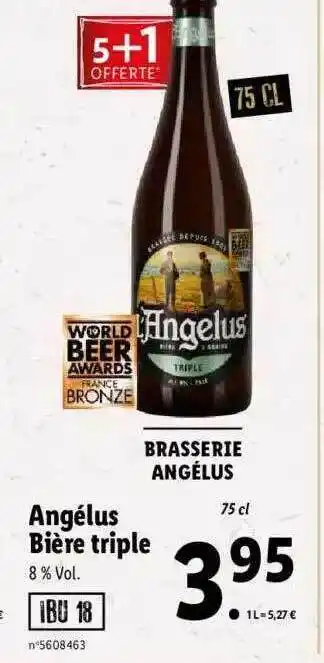 Lidl Angélus bière triple offre