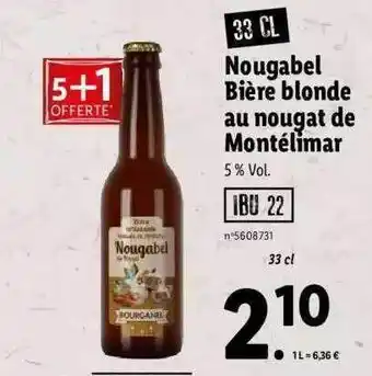Lidl Nougabel bière blonde au nougat de montélimar offre