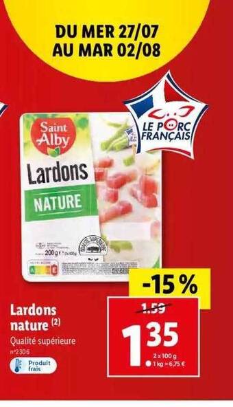 Lidl Lardons nature offre