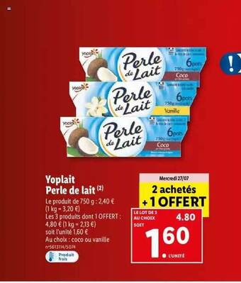 Yoplait perle de lait