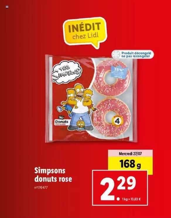 Promo Simpsons donuts rose chez Lidl
