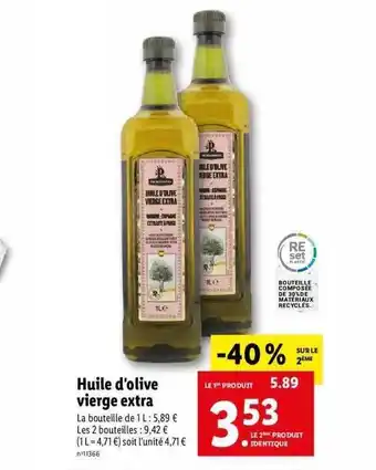 Lidl Huile d'olive vierge extra offre