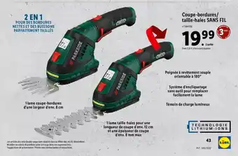 Lidl Parkside coupe-bordures-taille-haies sans fil offre