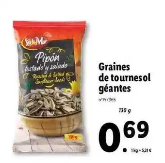 Lidl Sol mar graines de tournesol géantes offre