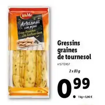 Lidl Gressins graines de tournesol sol mar offre