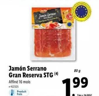 Lidl Sol mar jamón serrano gran reserva stg offre