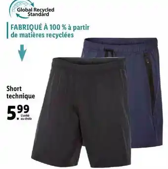 Lidl Short technique offre