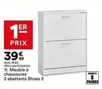 BUT Meuble à chaussures 2 abattants shoes 2 offre