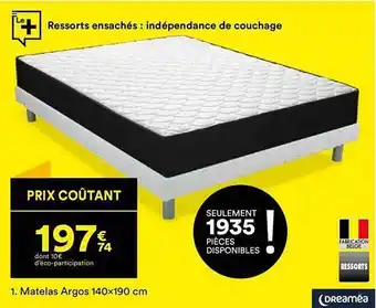 BUT Matelas argos 140 x 190 cm dreaméa offre