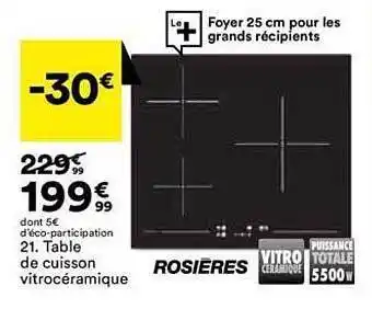 BUT Table de cuisson vitrocéramique rosières offre