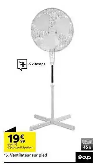 BUT Ventilateur sur pied aya offre