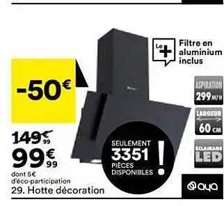 BUT Hotte décoration aya offre
