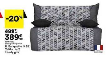 BUT Banquette lit bz california 2 trendy gris offre