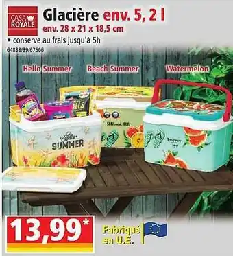 Norma Casa royale glacière offre