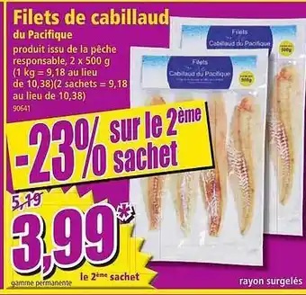 Norma Filets de cabillaud du pacifique offre