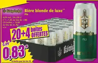 Norma Königsbacher bière blonde de luxe offre