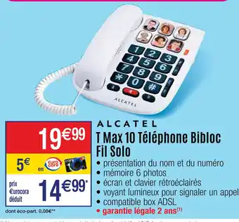 Alcatel T Max 10 Téléphone Bibloc Fil Solo