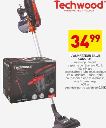 Stokomani Techwood l'aspirateur balai sans sac offre