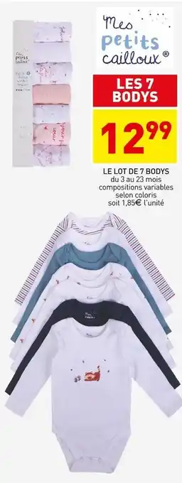 Stokomani Mes petits cailloux le lot de 7 bodys offre