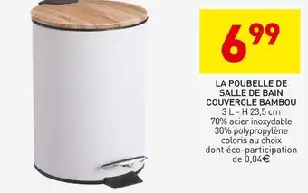 Stokomani La poubelle salle de bain couvercle bambou offre