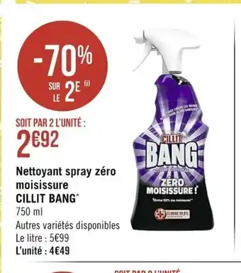 Casino Supermarchés Cillit Bang Nettoyant Spray Zéro Moisissure offre
